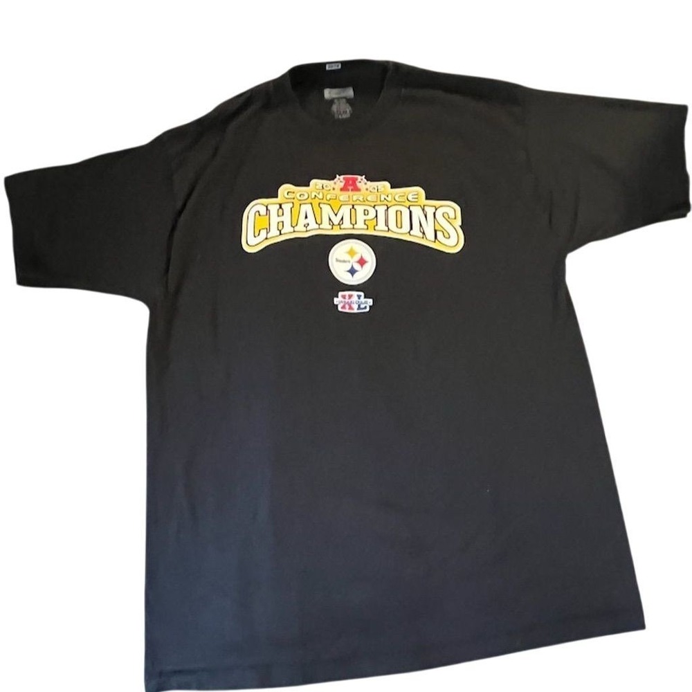 Pittsburgh Steelers 2005 Conference Champions T-Shirt Black Size L